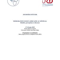 Journées d'étude IFAN-IRD sur "L'immigration ouest-africaine au Sénégal" 17-18 juin