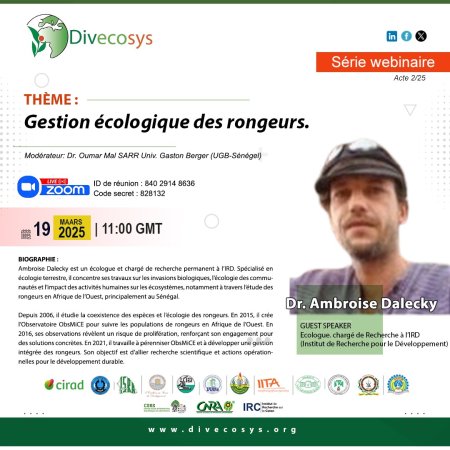 Webinaire sur la gestion environnementale des rongeurs, 19 mars 2025, 11h GMT, en visio